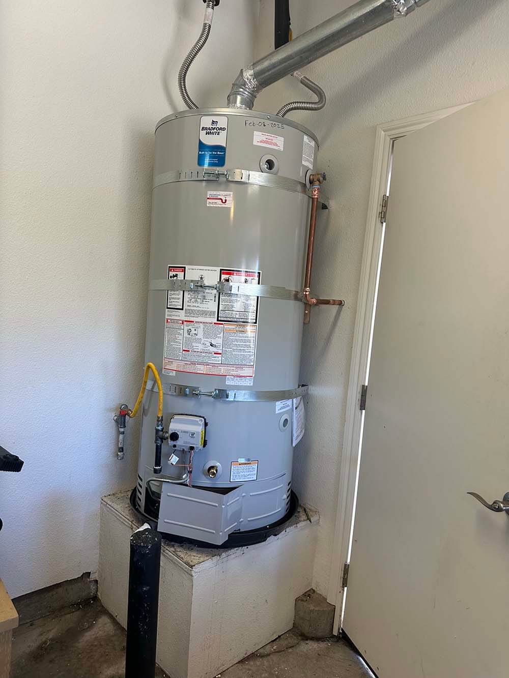 Residential gas water heater install