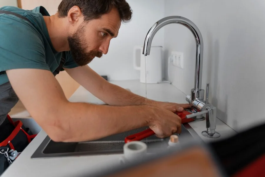 Plumber Repairing Low Water Pressure Problem