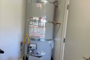 Residential gas water heater installation