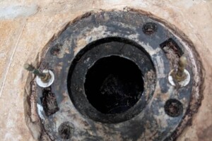 Clean shower drain opening